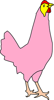 Pink Cartoon Chicken Graphic PNG