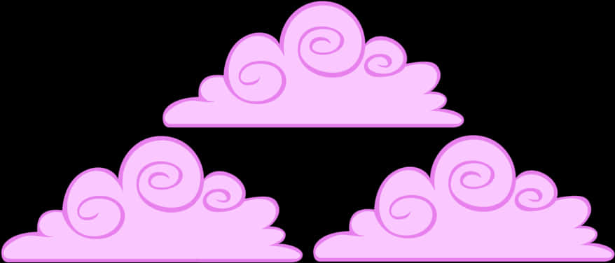 Pink Cartoon Clouds Vector PNG