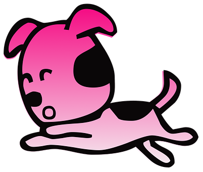 Pink Cartoon Dog Graphic PNG