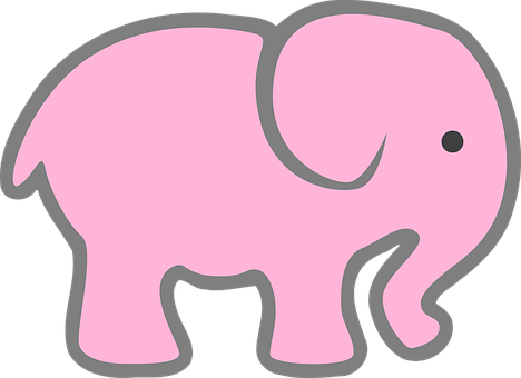 Pink Cartoon Elephant PNG