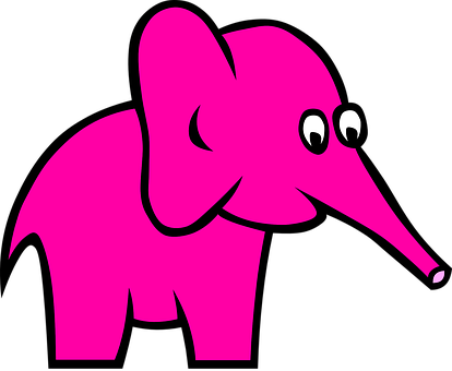 Pink Cartoon Elephant PNG