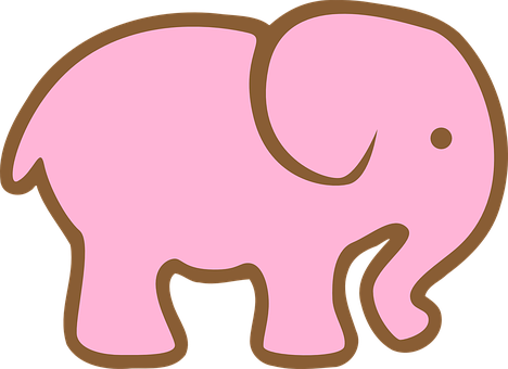 Pink Cartoon Elephant PNG