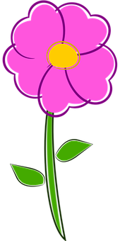Pink Cartoon Flower PNG