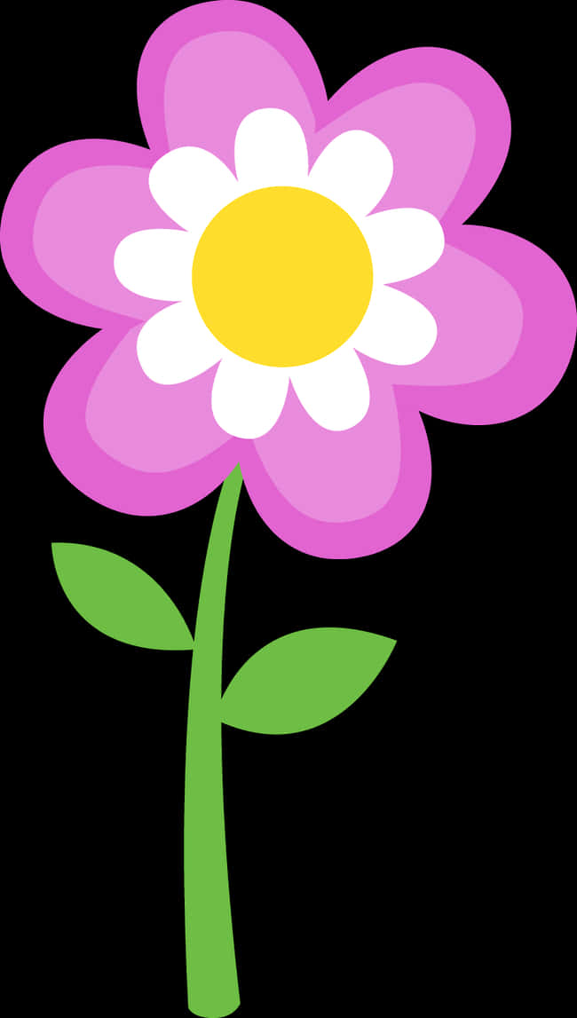 Pink Cartoon Flower Graphic PNG