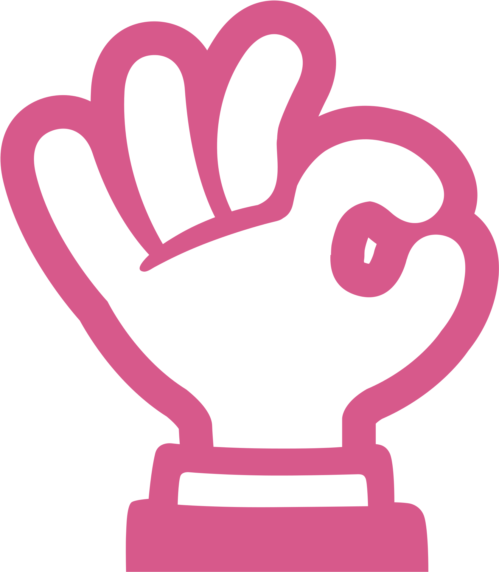 Pink Cartoon Glove Hand Gesture PNG