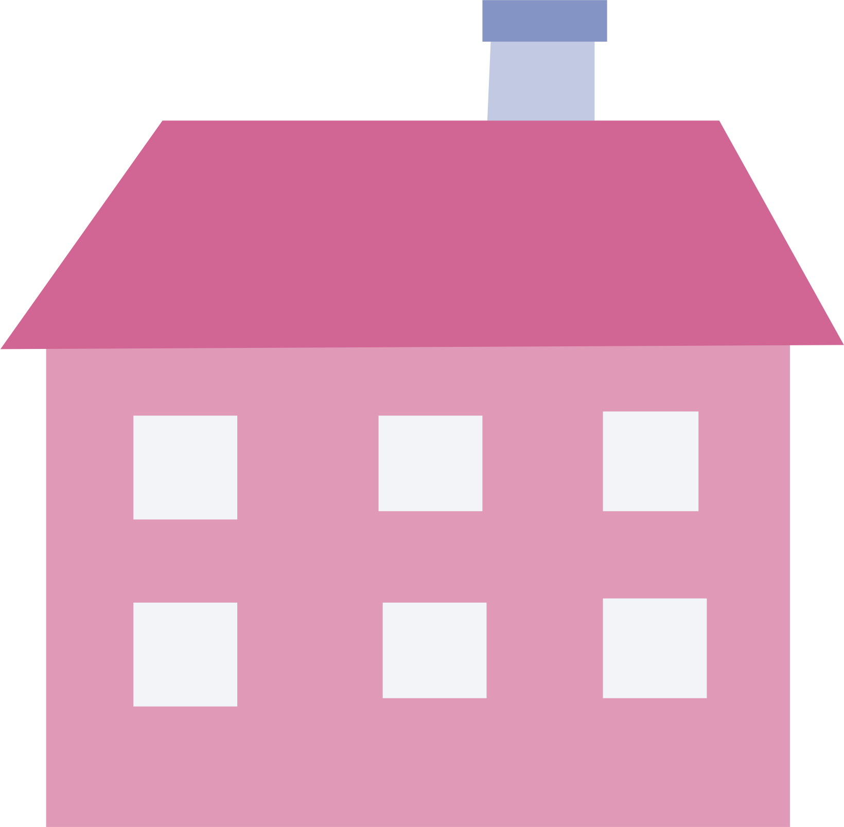 Pink Cartoon House Vector PNG