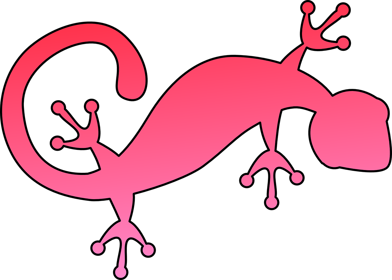 Pink Cartoon Iguana PNG