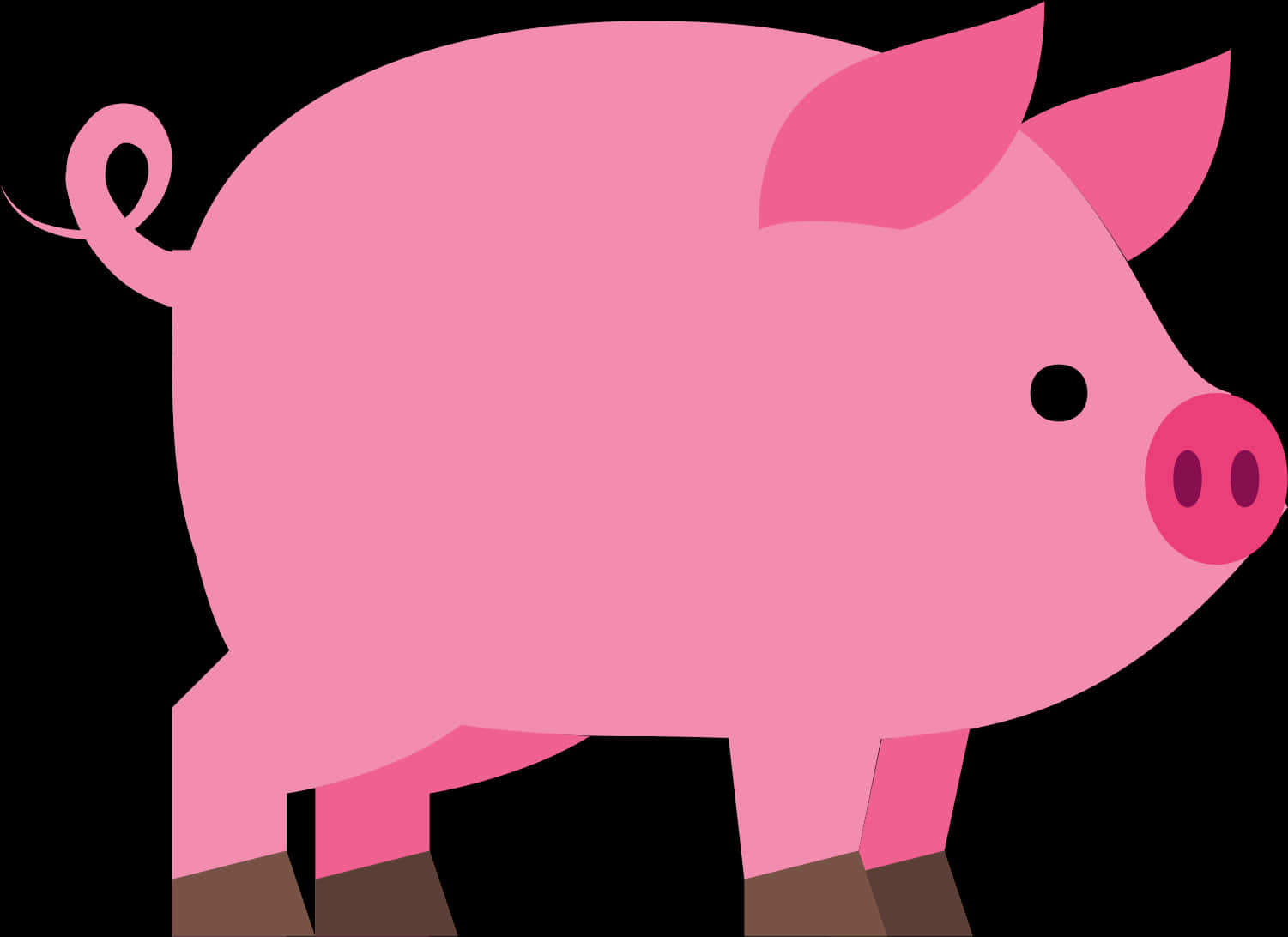 Pink Cartoon Pig Illustration PNG