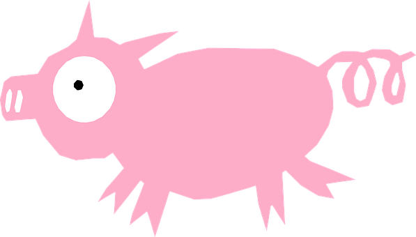 Pink Cartoon Pig Vector PNG
