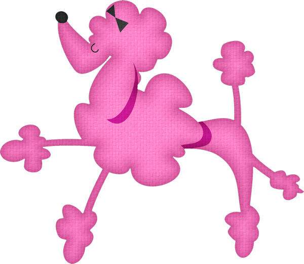 Pink Cartoon Poodle Dancing SVG