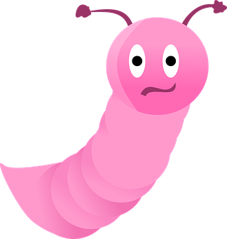 Pink Cartoon Worm PNG