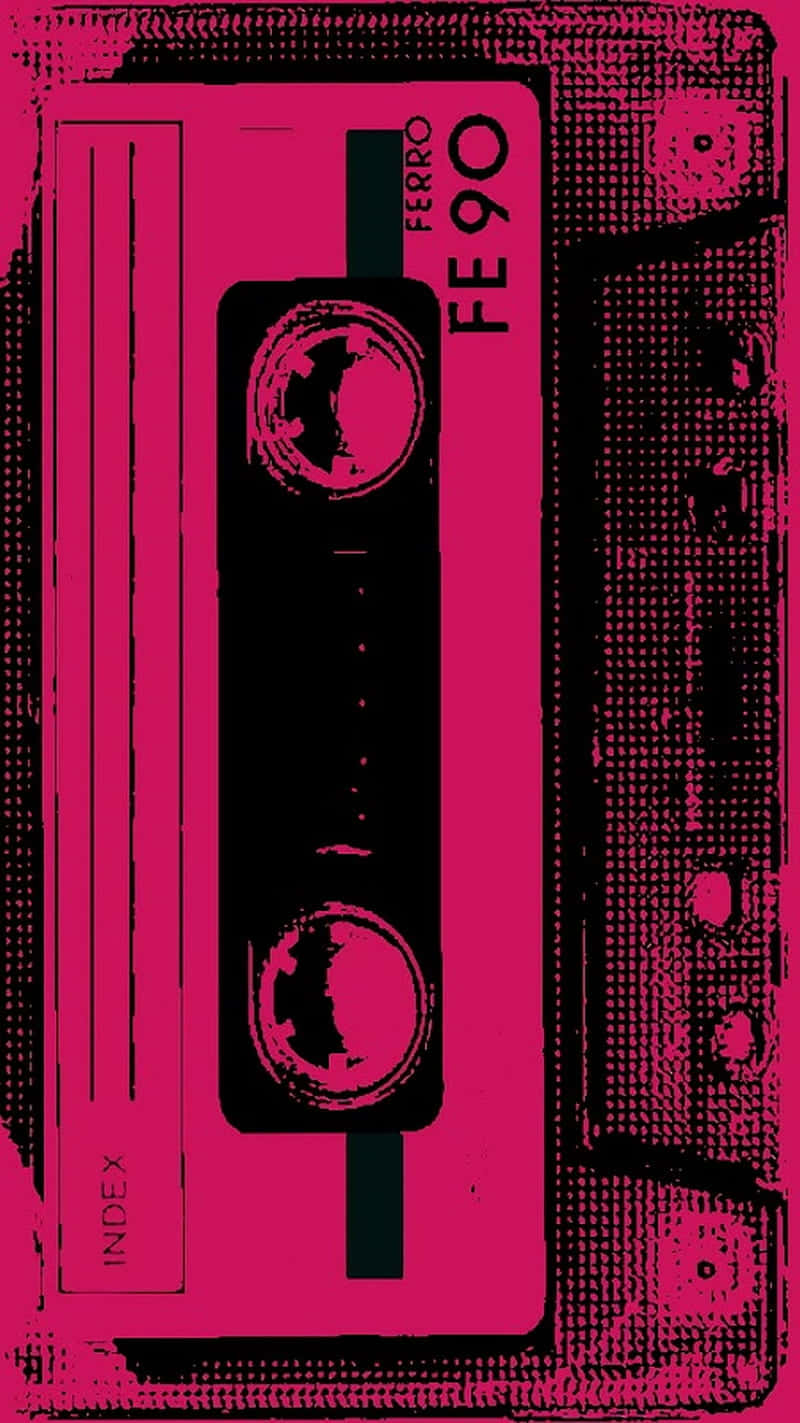 Pink Cassette Tape Artwork Wallpaper