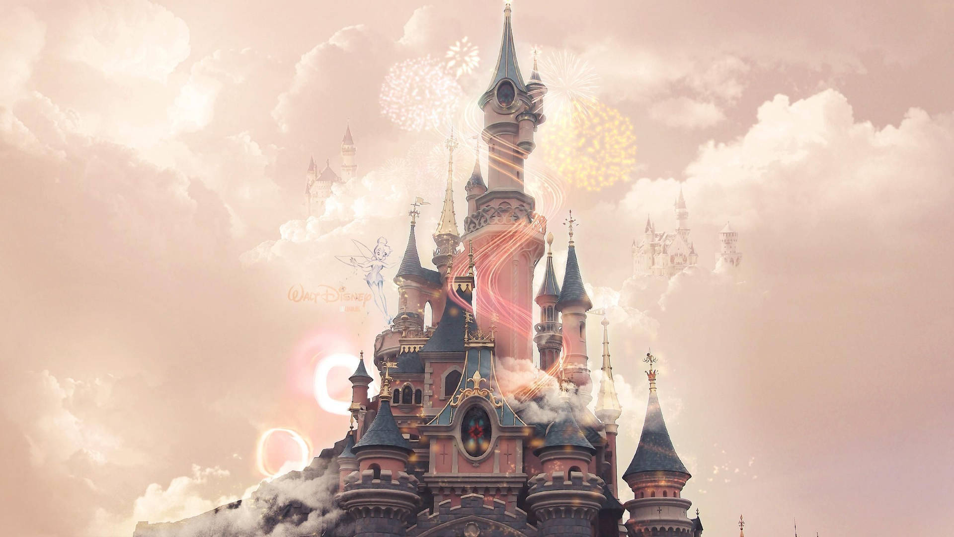Pink Castle Walt Disney World Desktop