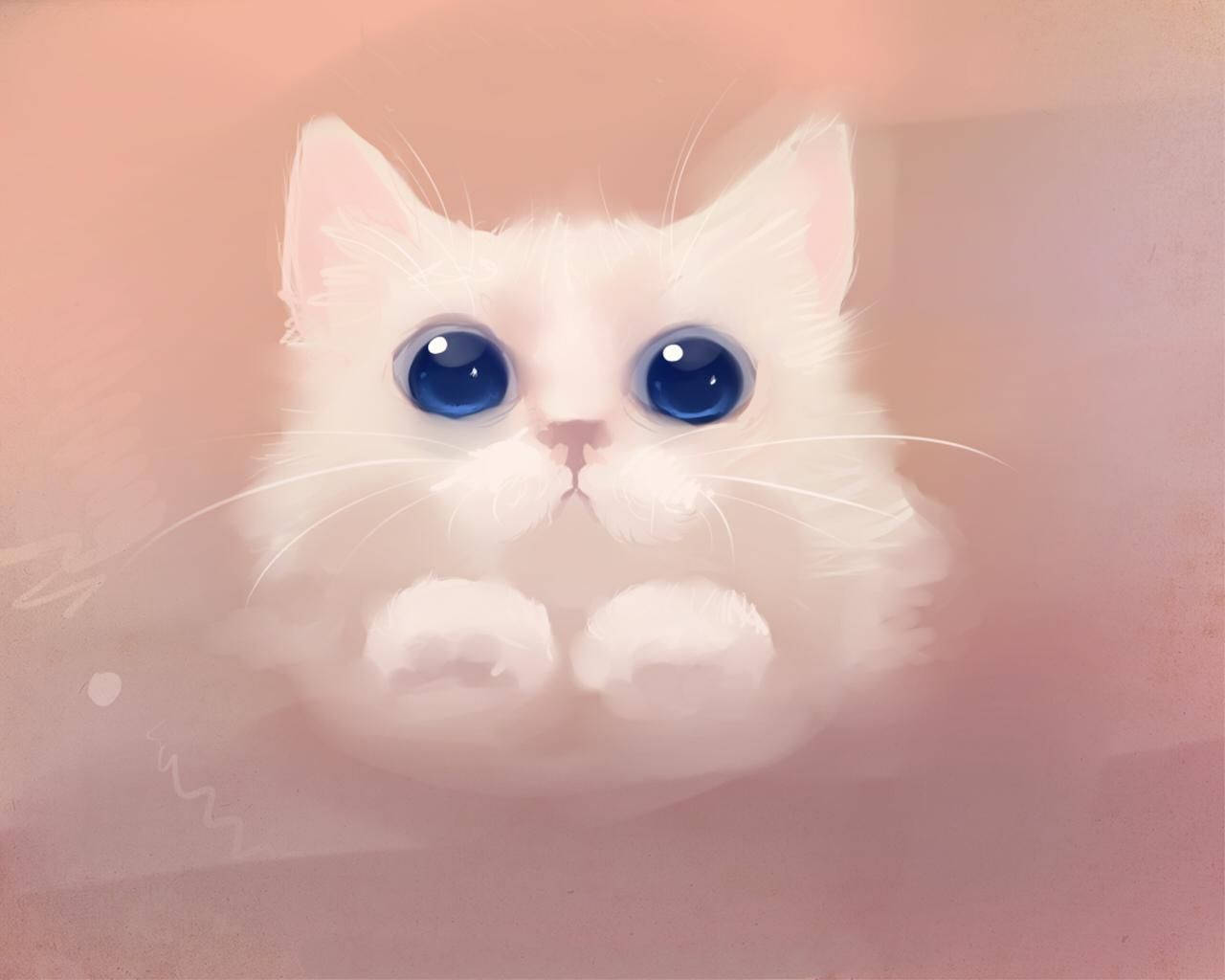 Pinturade Gato Rosa Fondo de pantalla
