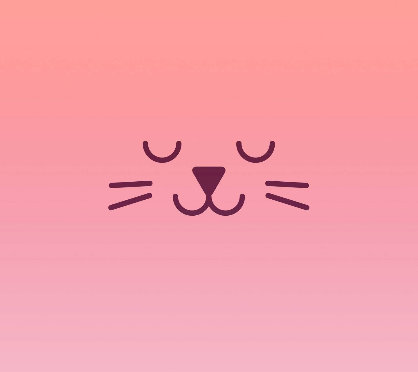 Pink Cat Drawing Wallpaper