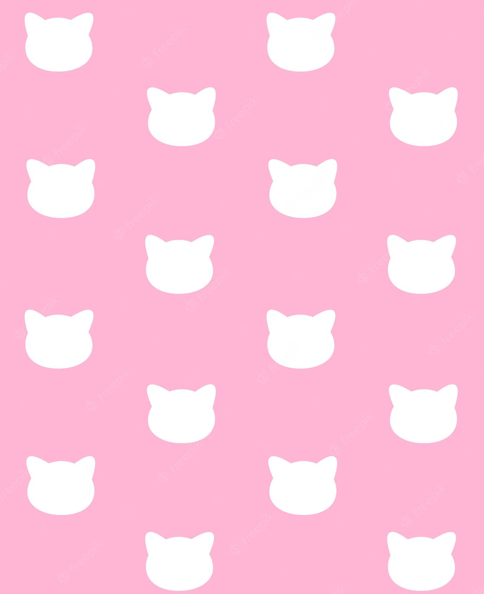 Pink Cat Sitting Near a Table Wallpaper