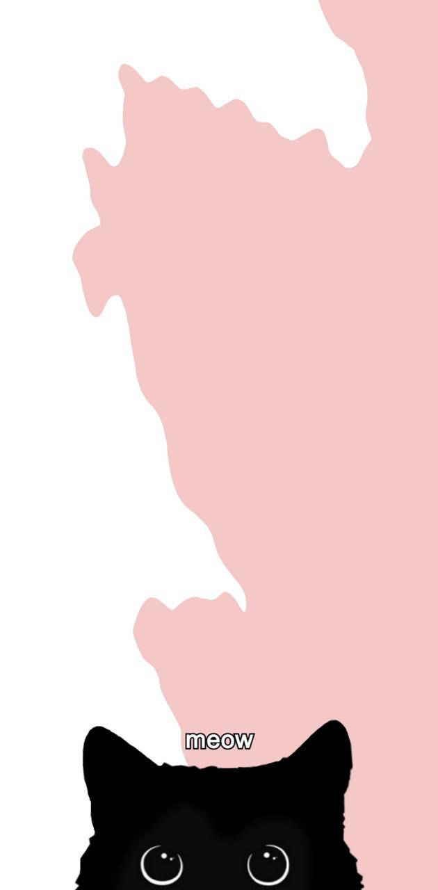 Pink Cat Peeking Wallpaper