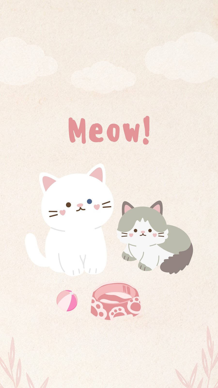Pink Cat Meow Wallpaper