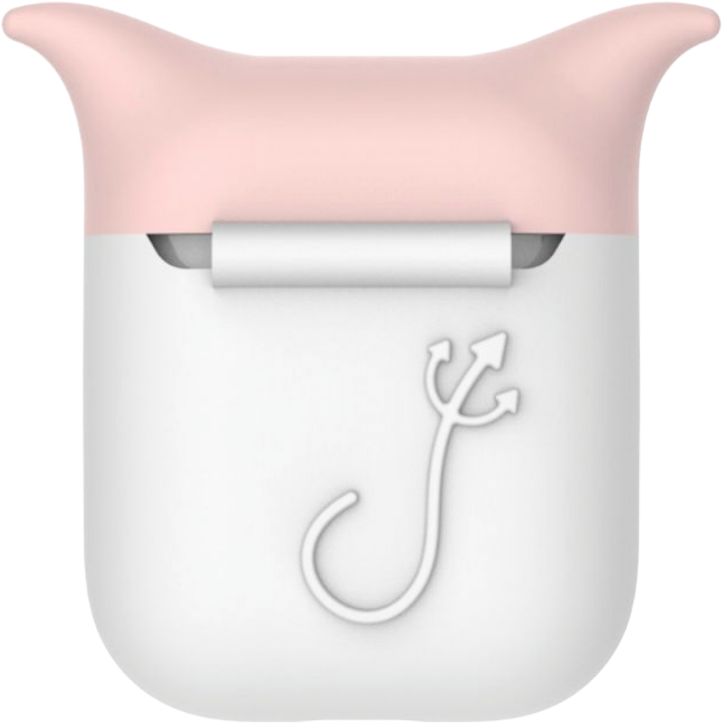 Pink Cat Ear Air Pods Case PNG