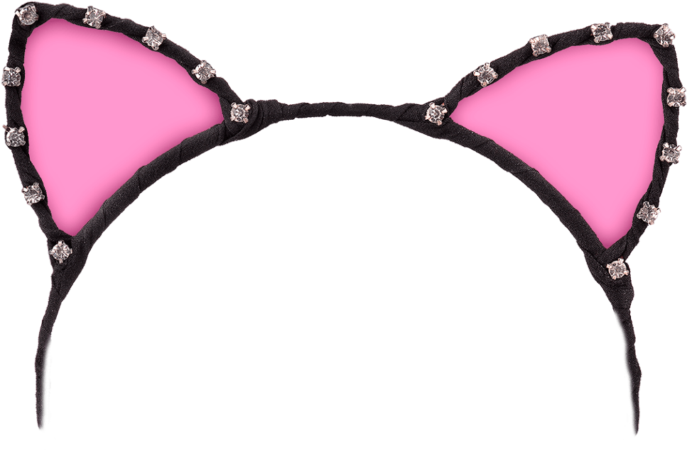 Pink Cat Ears Headband PNG
