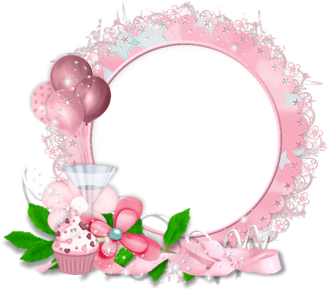 Pink Celebratory Photo Frame PNG