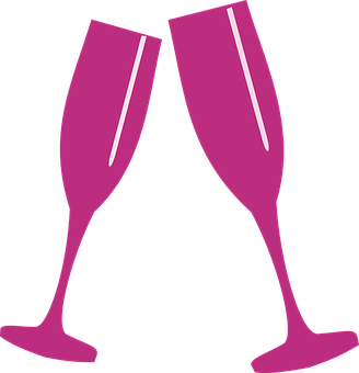 Download Pink Champagne Glasses Vector | Wallpapers.com