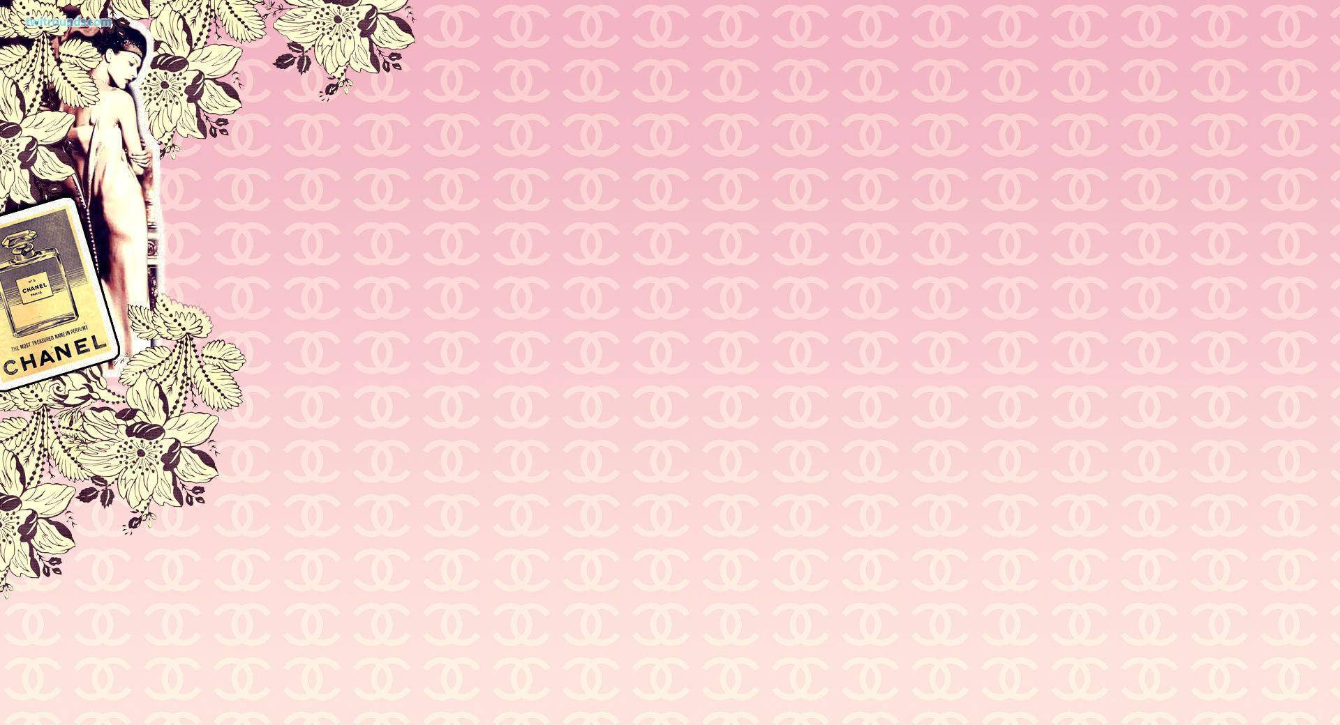 Storslået Pink Chanel Logo Wallpaper Wallpaper