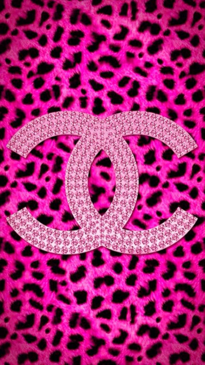 Unvibrante Logo Chanel Rosa Sfondo