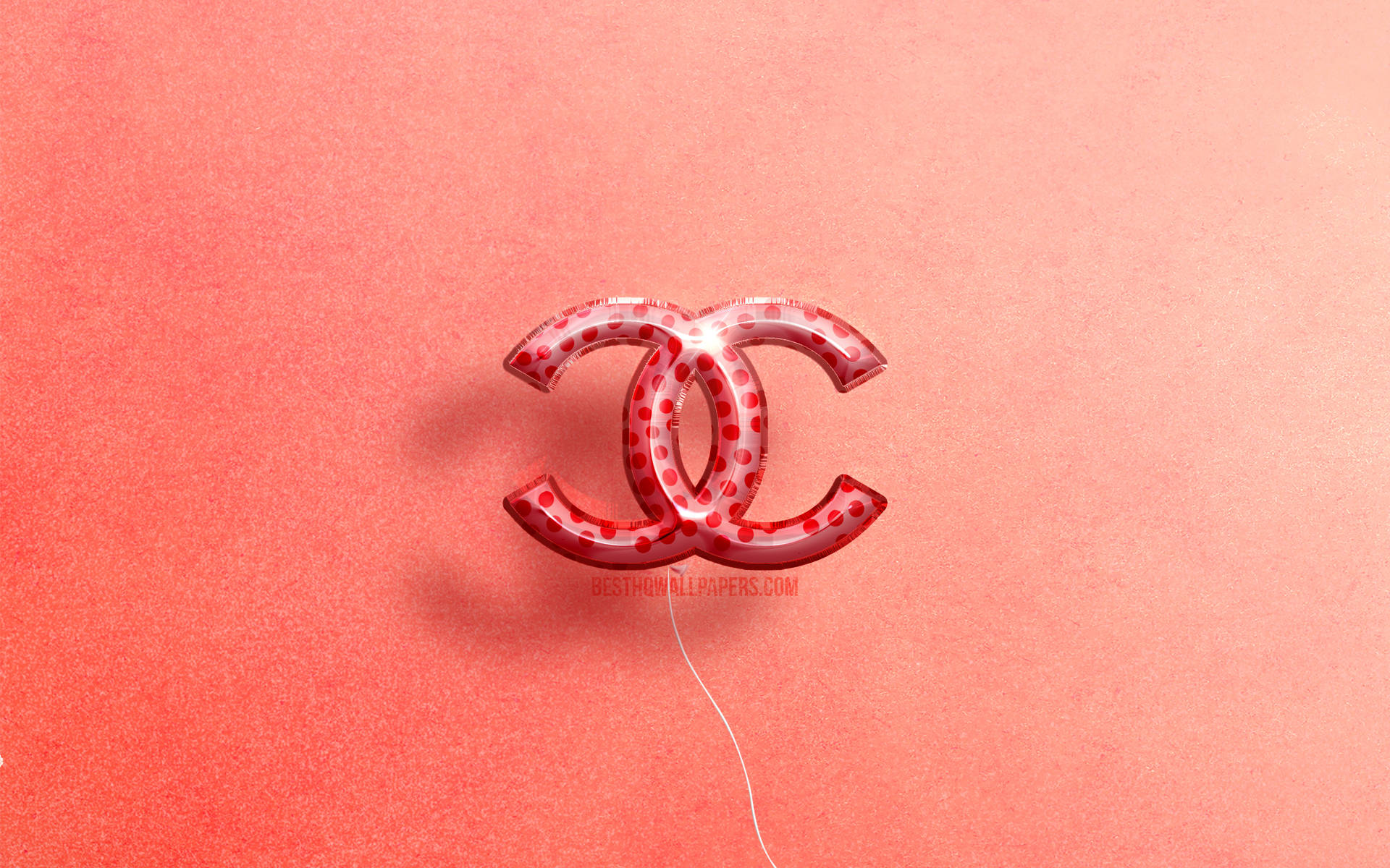 Logode Chanel Rosa Con Lunares Rojos Fondo de pantalla