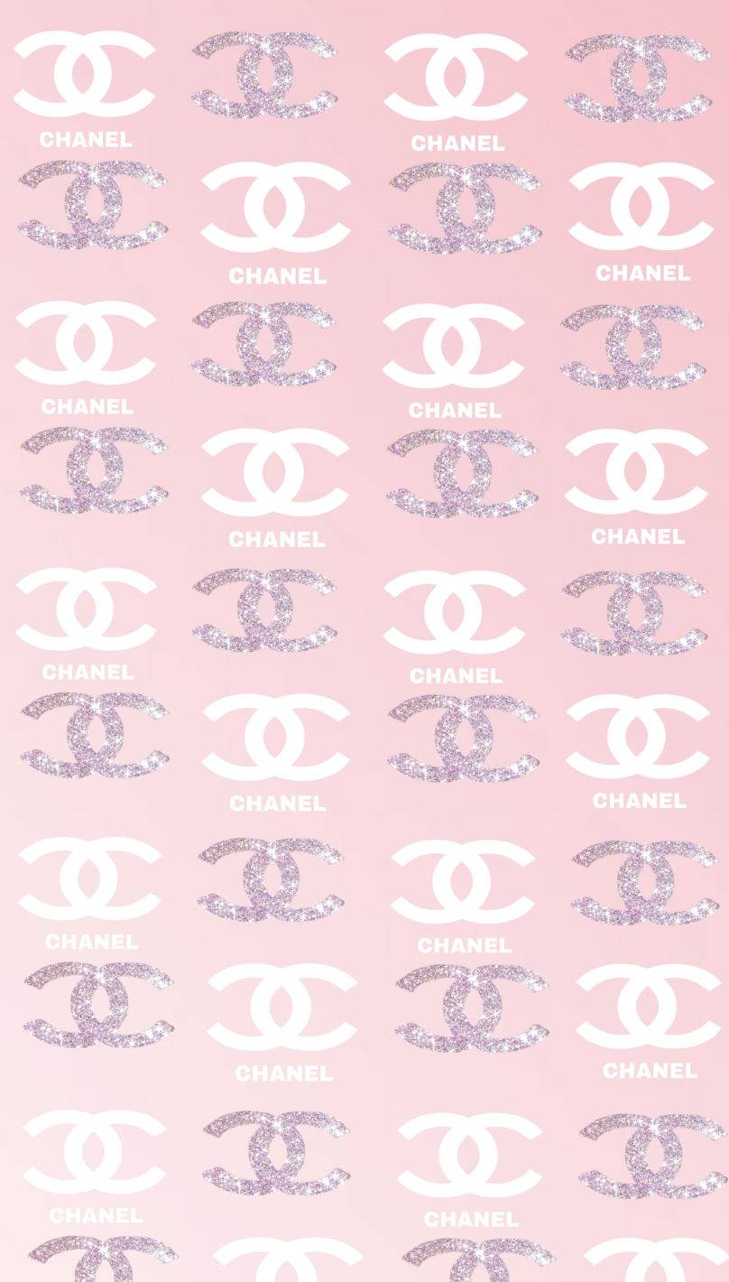 Chanel logo på en pink baggrund Wallpaper