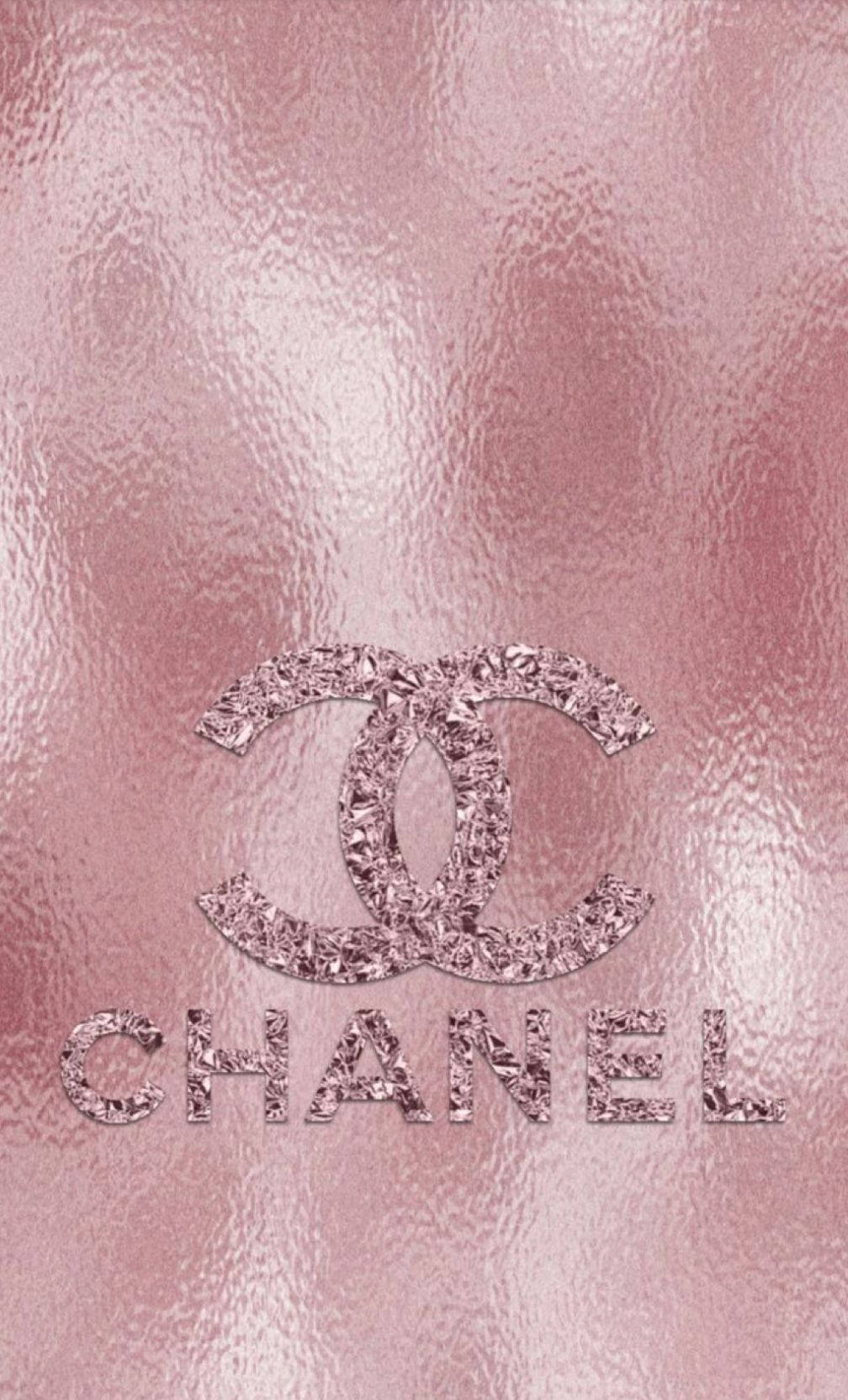 Pink Chanel Logo With Rose Gold Wallpaper
