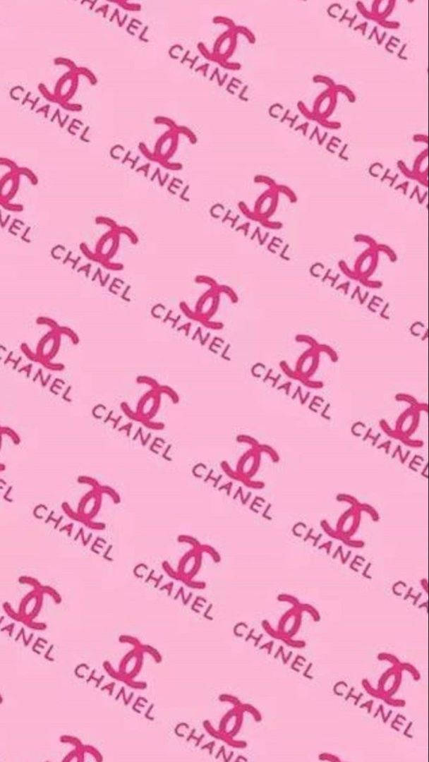 Diagonal Pink Chanel Logo Wallpaper