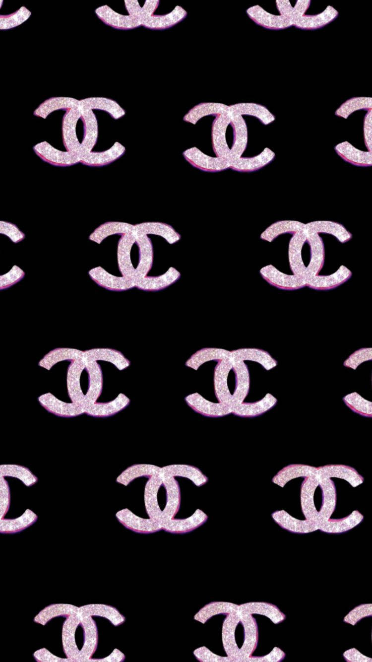 Glistening Pink Chanel Logo Wallpaper