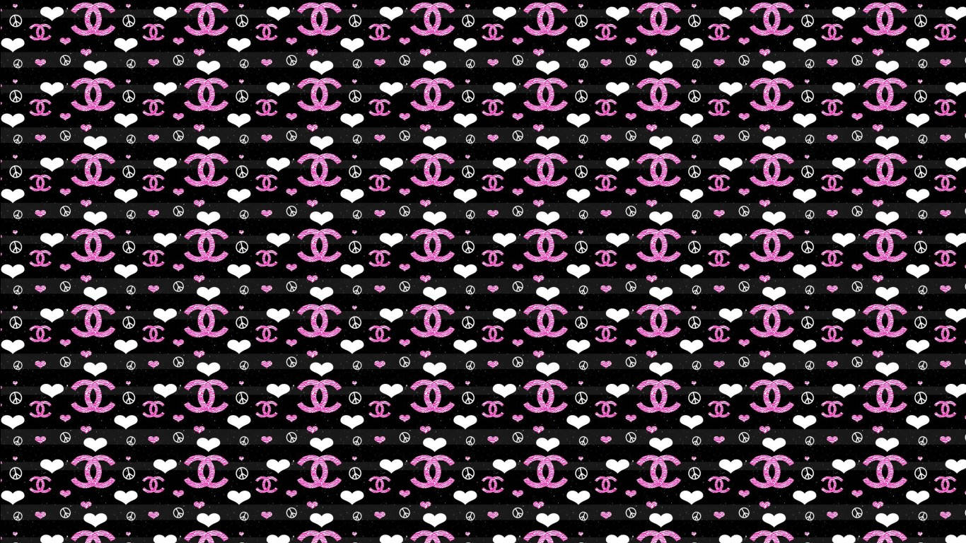 Pink Chanel Logo 1366 X 768 Wallpaper