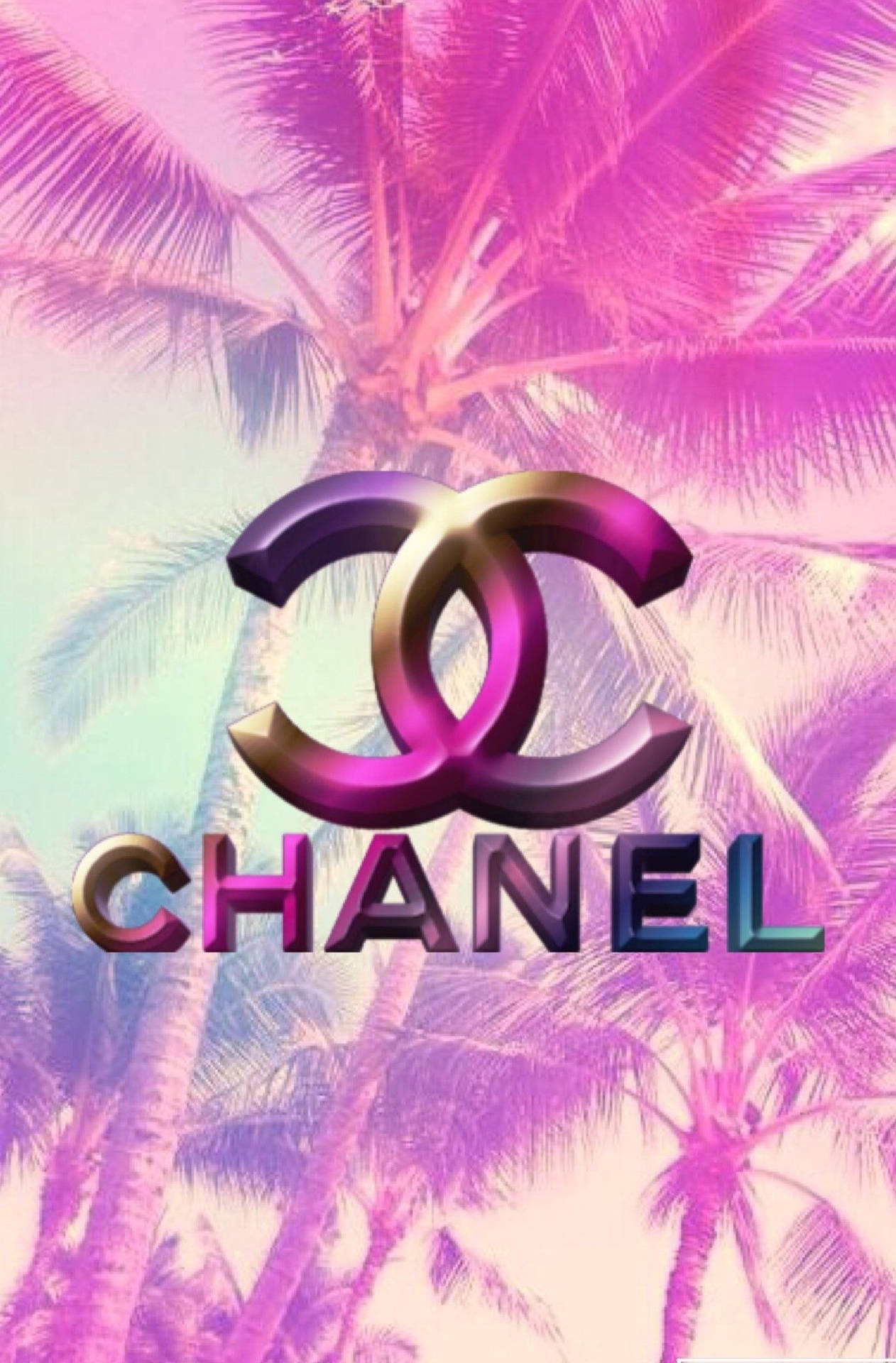 Fondode Pantalla Rosa Con El Logotipo De Chanel. Fondo de pantalla