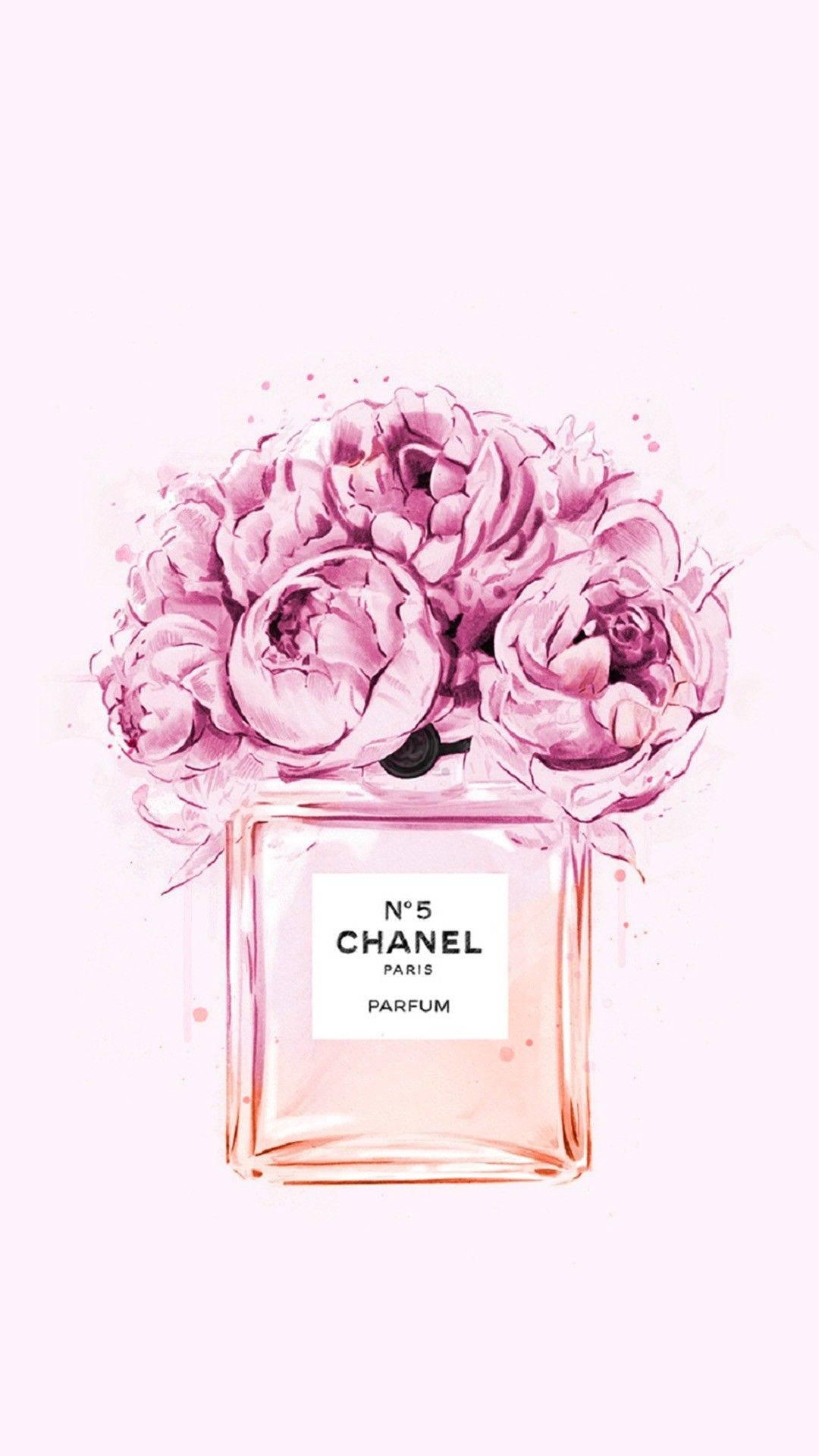 Download Bottle With Pink Chanel Logo Wallpaper