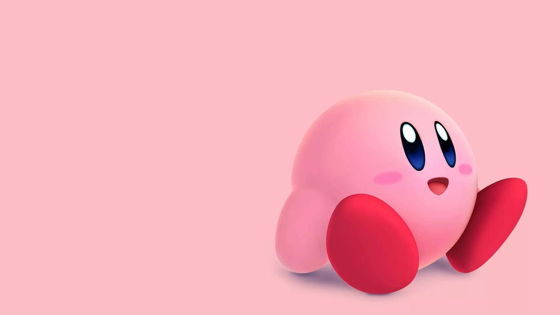 Pink Character Kirby Sitting Wallpaper
