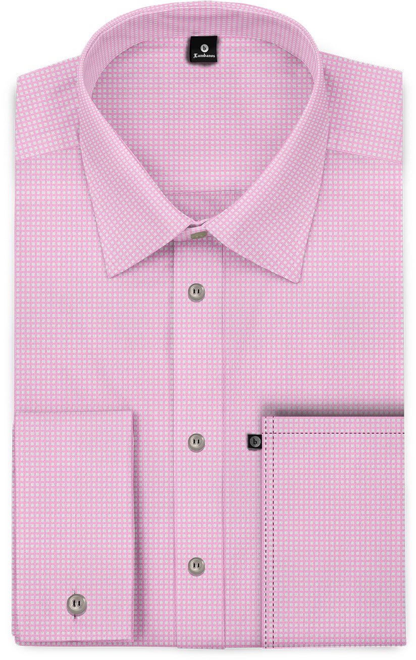 Pink Checkered Dress Shirt Folded PNG