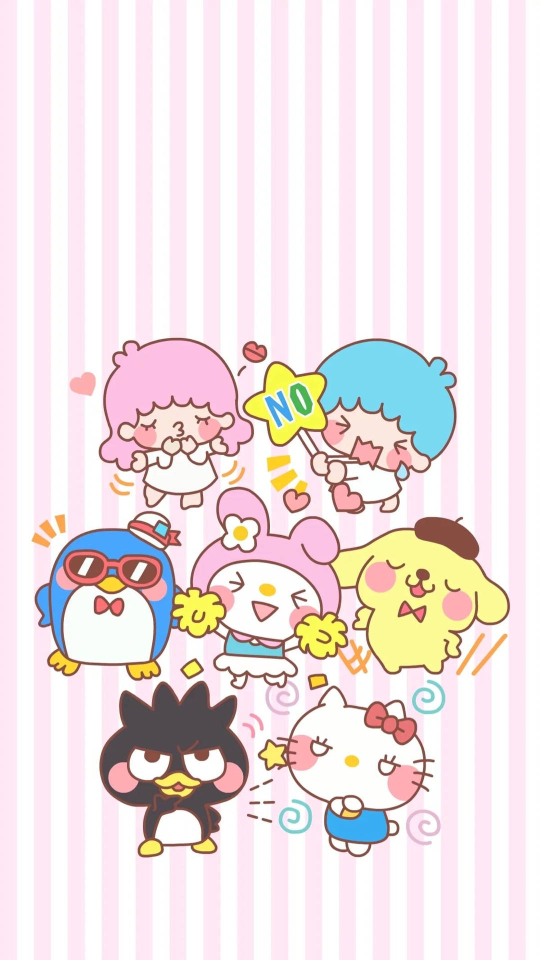 Pink Cheeks Sanrio Characters Wallpaper