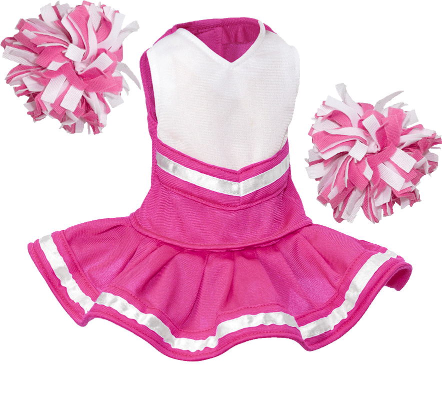 Pink Cheerleader Uniformwith Pom Poms PNG