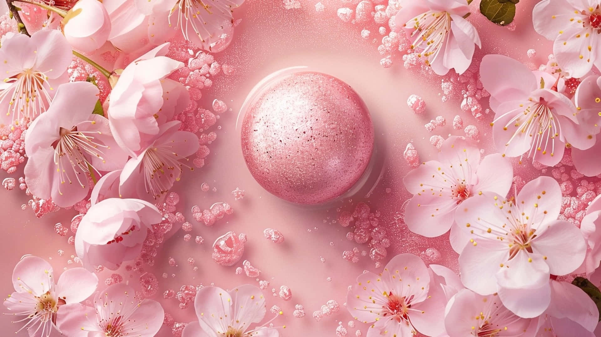 Pink Cherry Blossom Bath Bomb Wallpaper