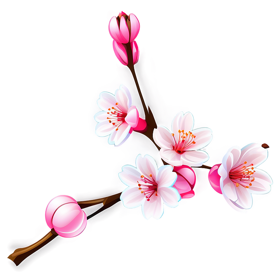 Pink Cherry Blossom Clipart Png 75 PNG