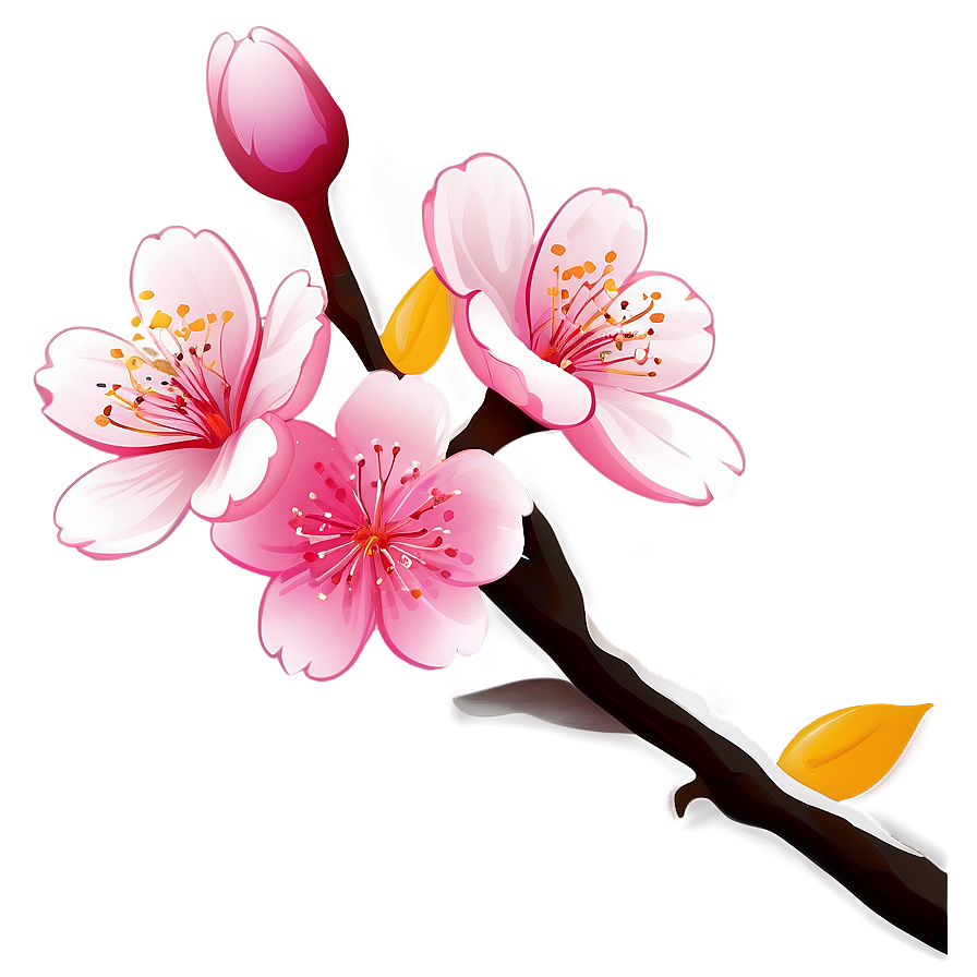Pink Cherry Blossom Clipart Png 90 PNG