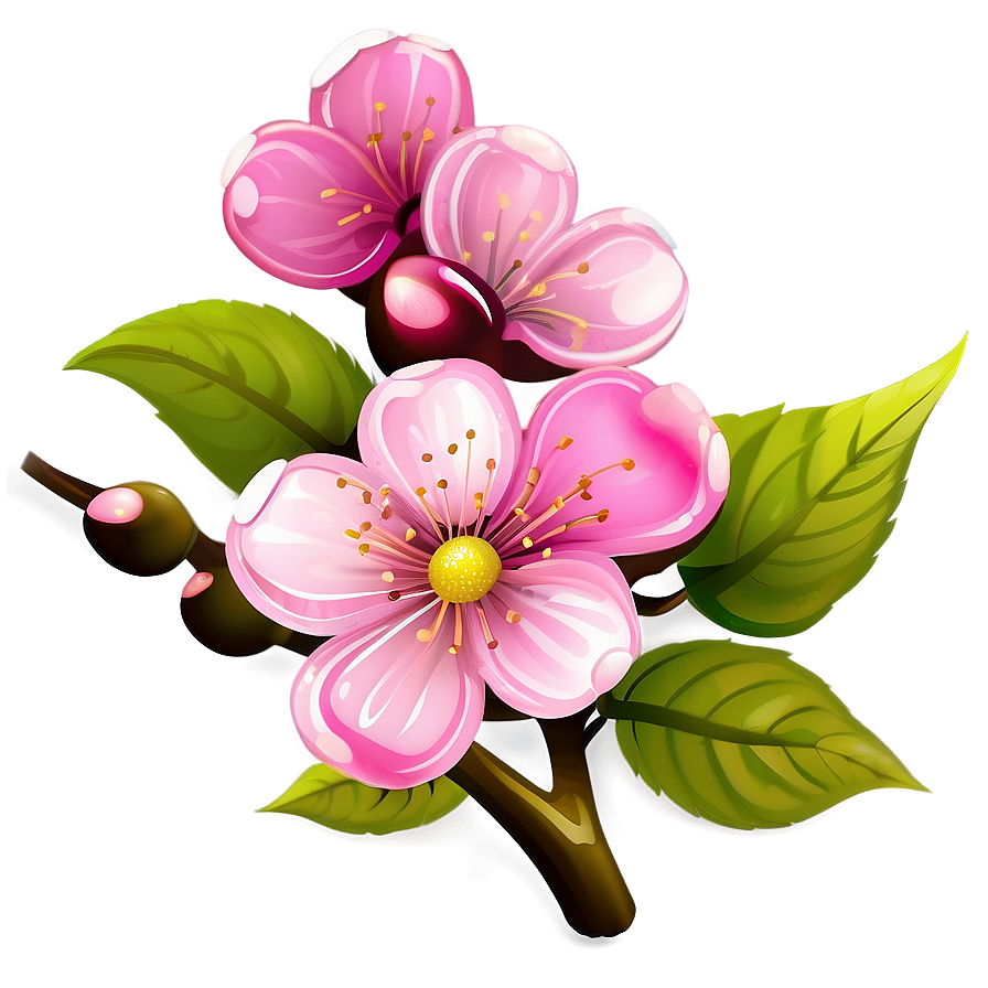 Pink Cherry Blossom Clipart Png Hxa84 PNG