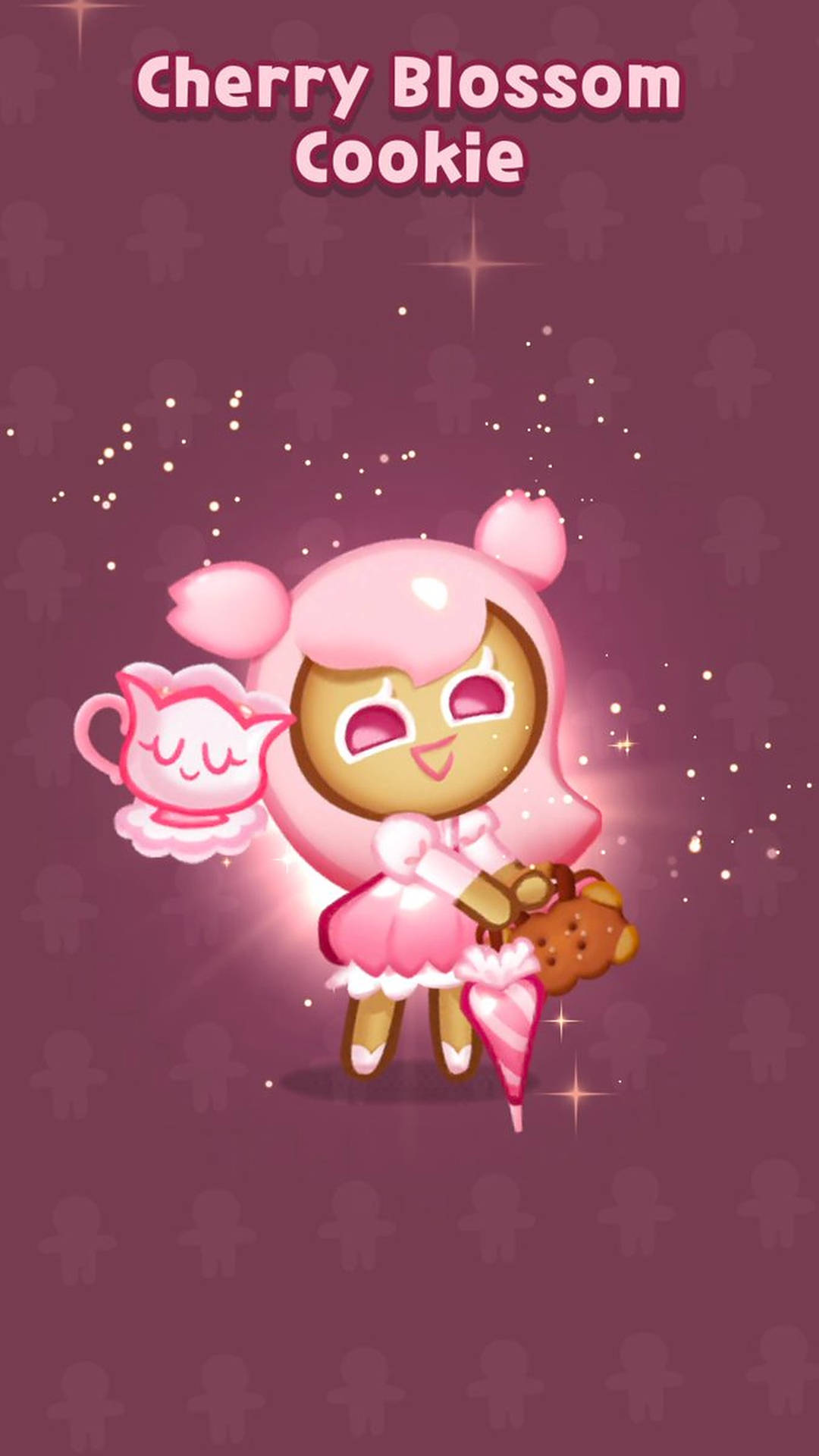 Adventurous Cherry Blossom Cookie in Action Wallpaper