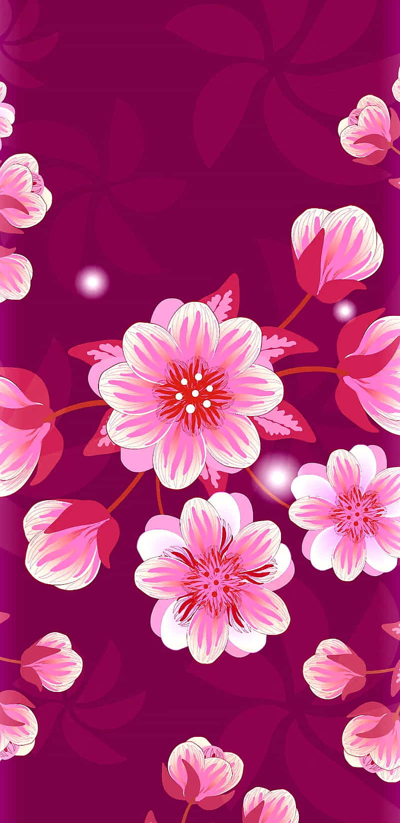 Closeup of a pink cherry blossom tree floating in the breeze Wallpaper