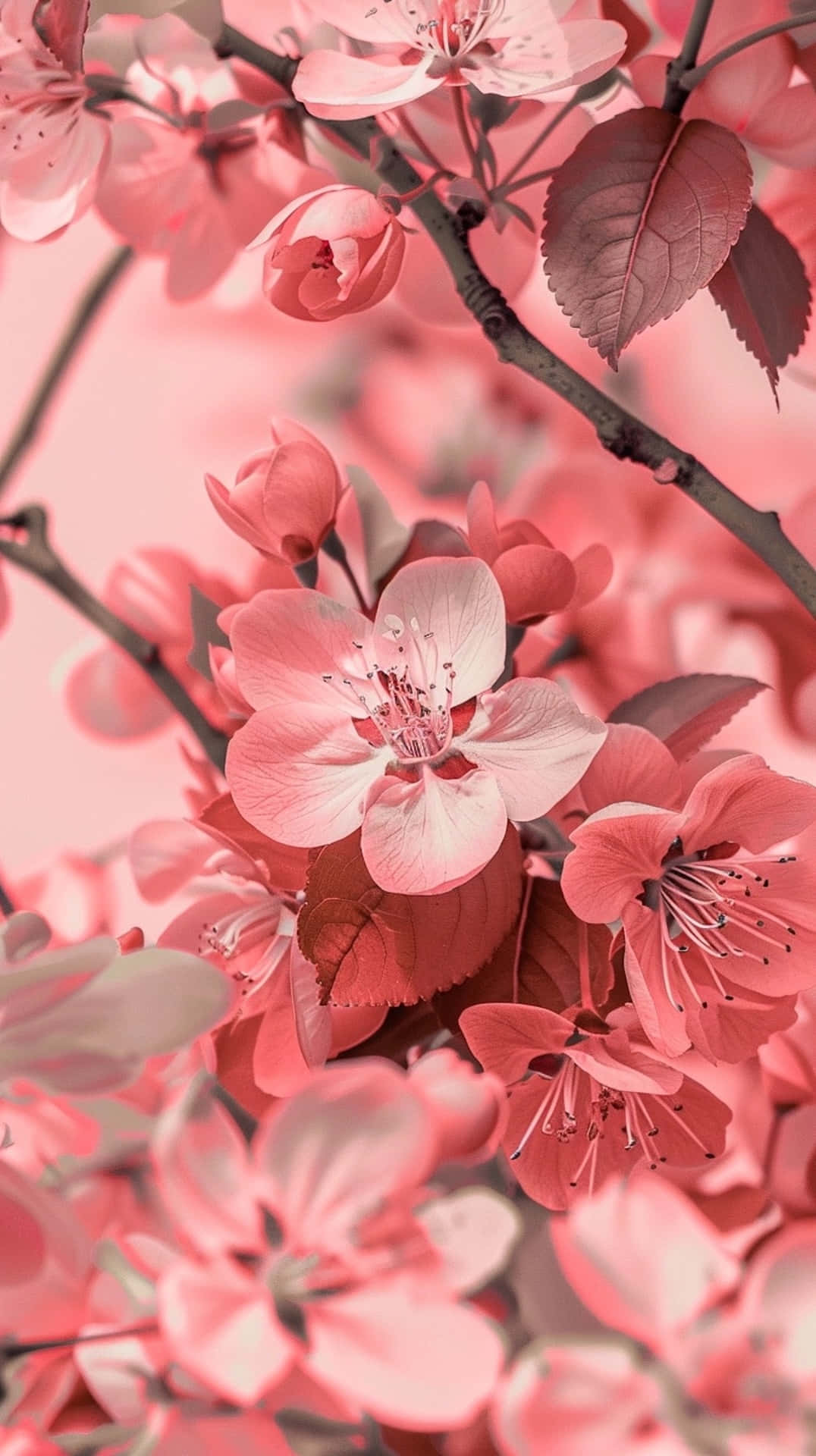 Pink Cherry Blossoms Y2 K Aesthetic.jpg Wallpaper