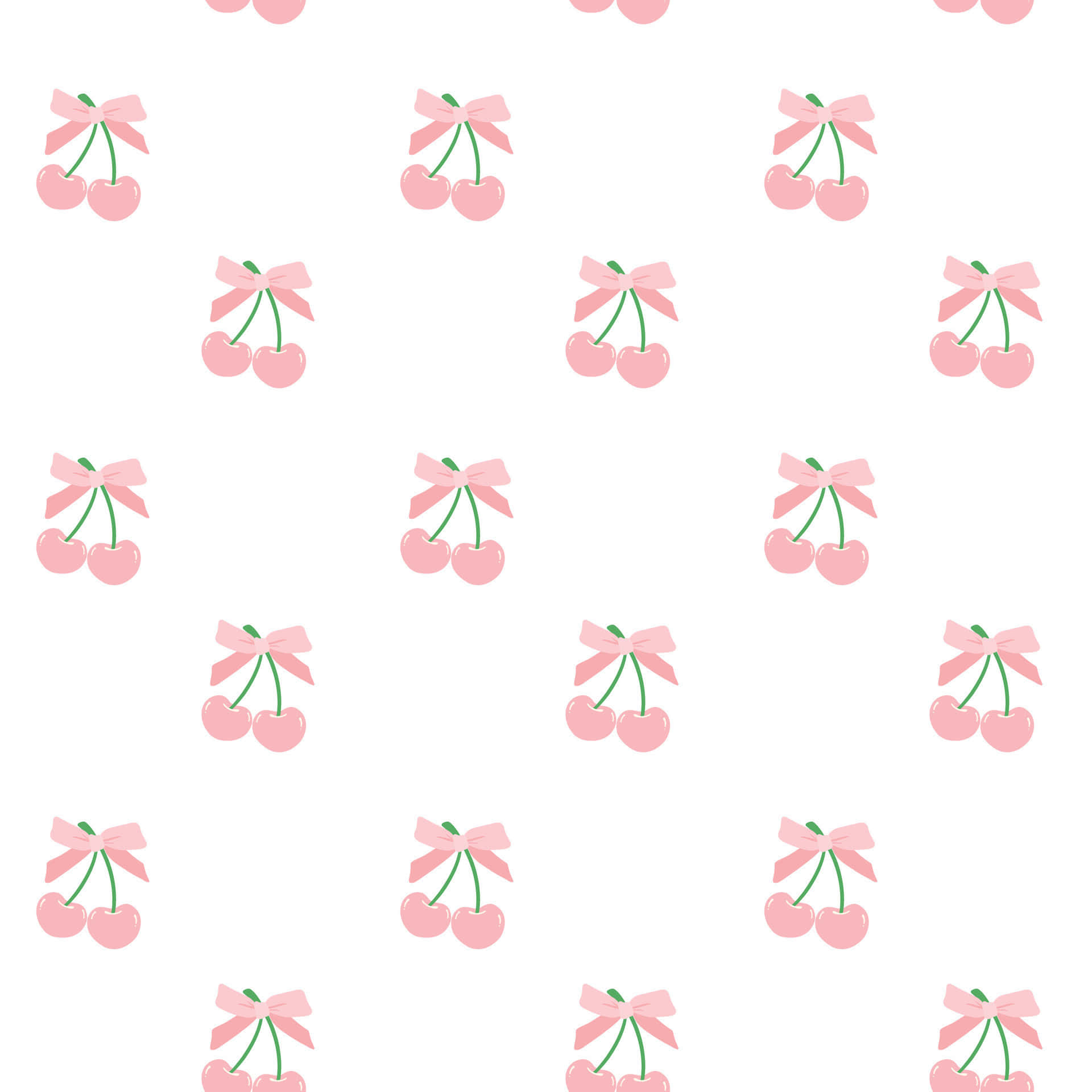 Pink Cherry Pattern Background Wallpaper