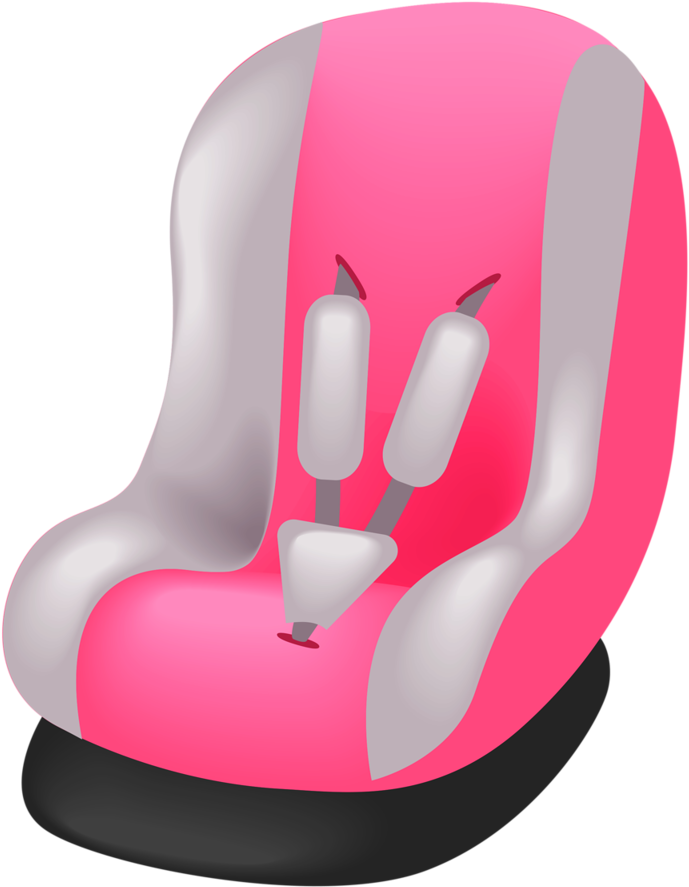 Pink Child Car Seat Illustration PNG