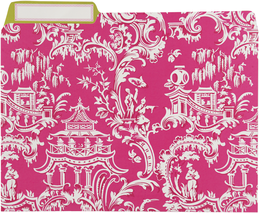 Pink Chinoiserie Pattern Folder PNG